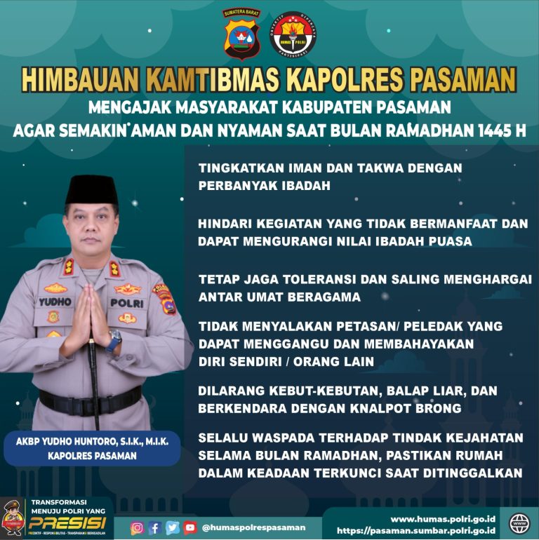 Polres Pasaman Pasang Spanduk Himbauan Kamtibmas Ciptakan Situasi Kondusif di Kabupaten Pasaman