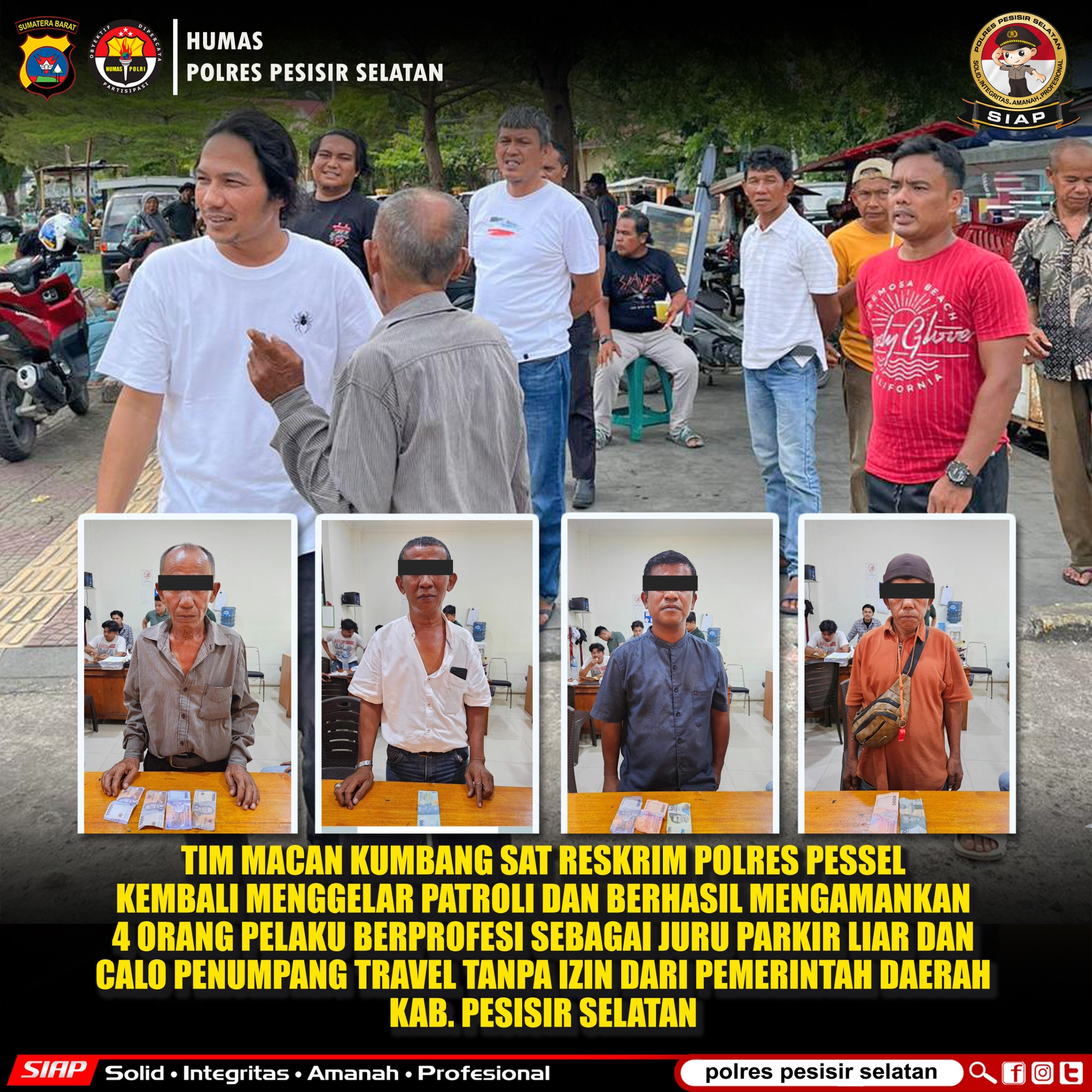 Hasil Patroli Wilayah 4 Premanisme Diamankan Sat Reskrim Polres Pessel 