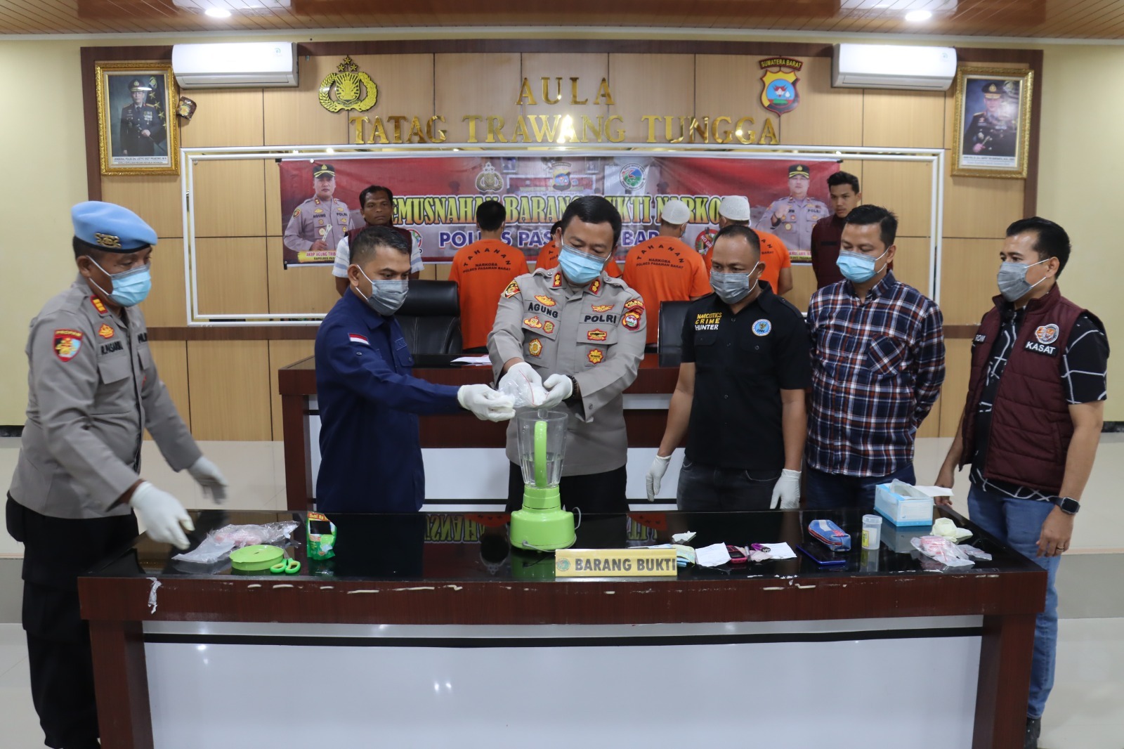 Ratusan Gram Barang Bukti Narkotika Dimusnahkan Polres Pasaman Barat
