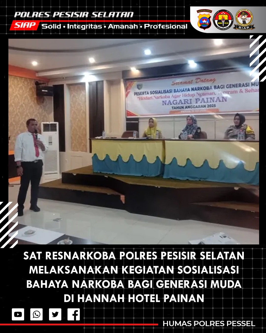 Kasat Resnarkoba Polres Pesisir Selatan Ajak Pelajar Katakan Tidak Pada Narkoba