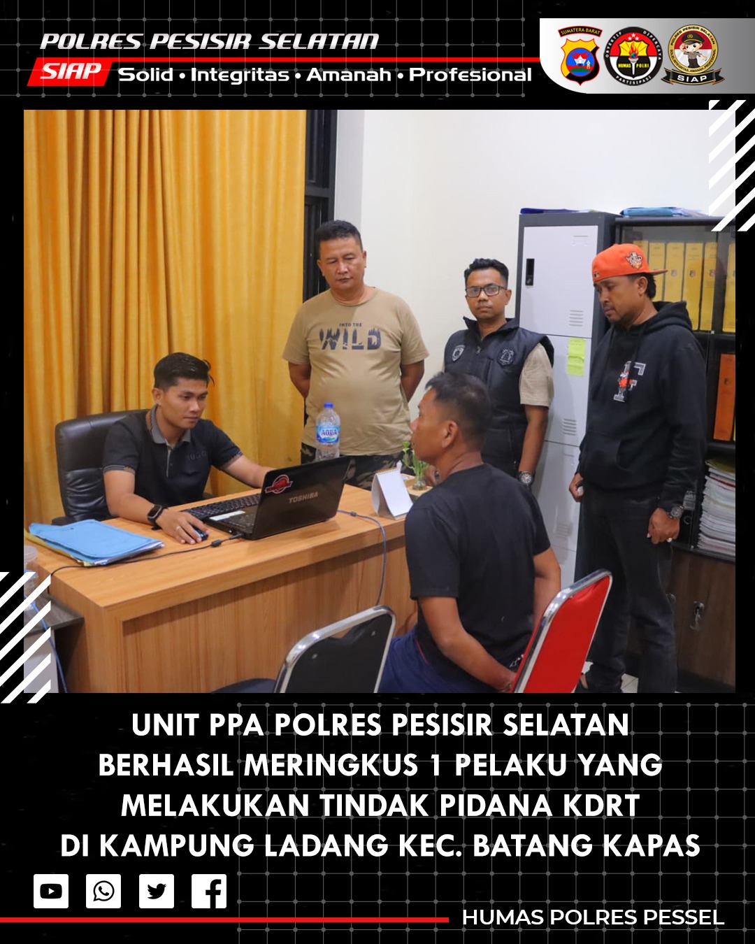 Unit PPA Polres Pesisir Selatan Ringkus Pelaku Tindak Pidana KDRT