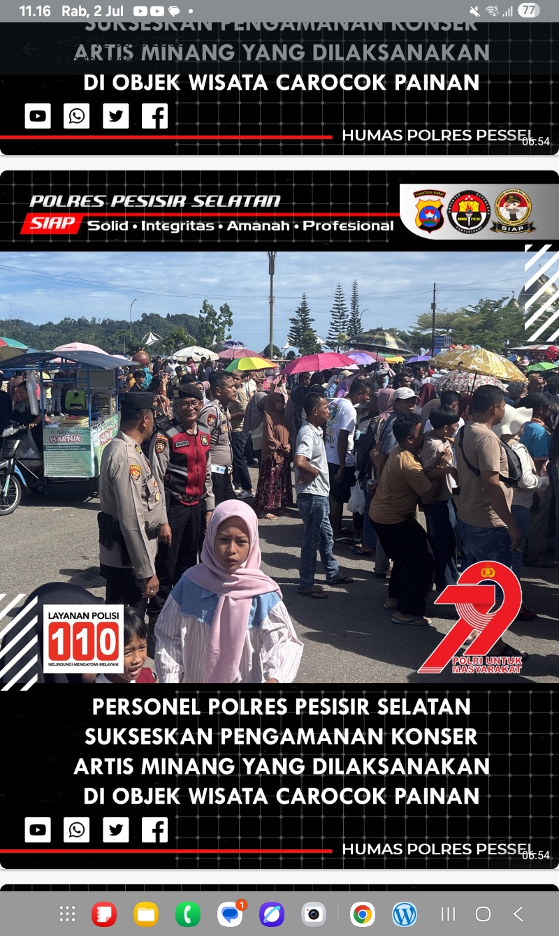 Konser Spektakuler Fauzana di Pantai Carocok Painan Sukses Digelar, Pengamanan Ketat Polres Pesisir Selatan Kunci Kelancaran