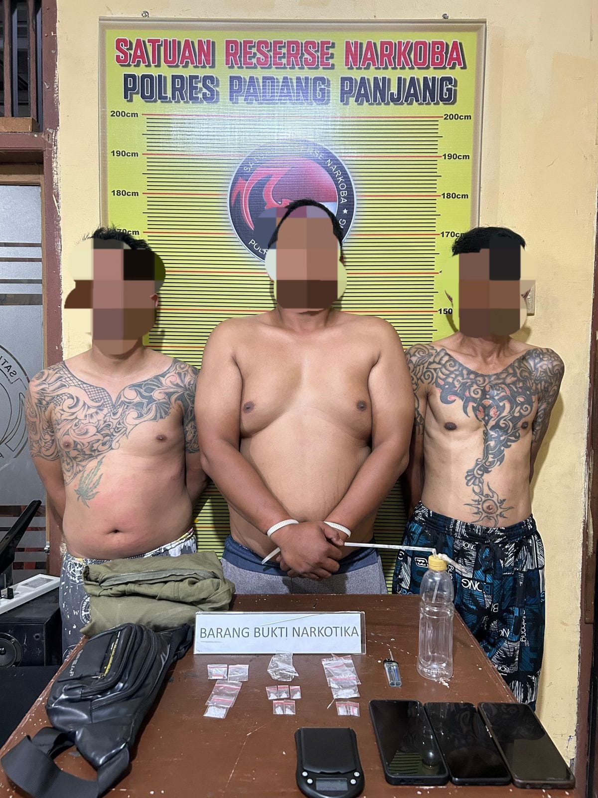 Trio Penyalahguna Narkoba Dibekuk, Sabu Paket Sedang dan Kecil Disita