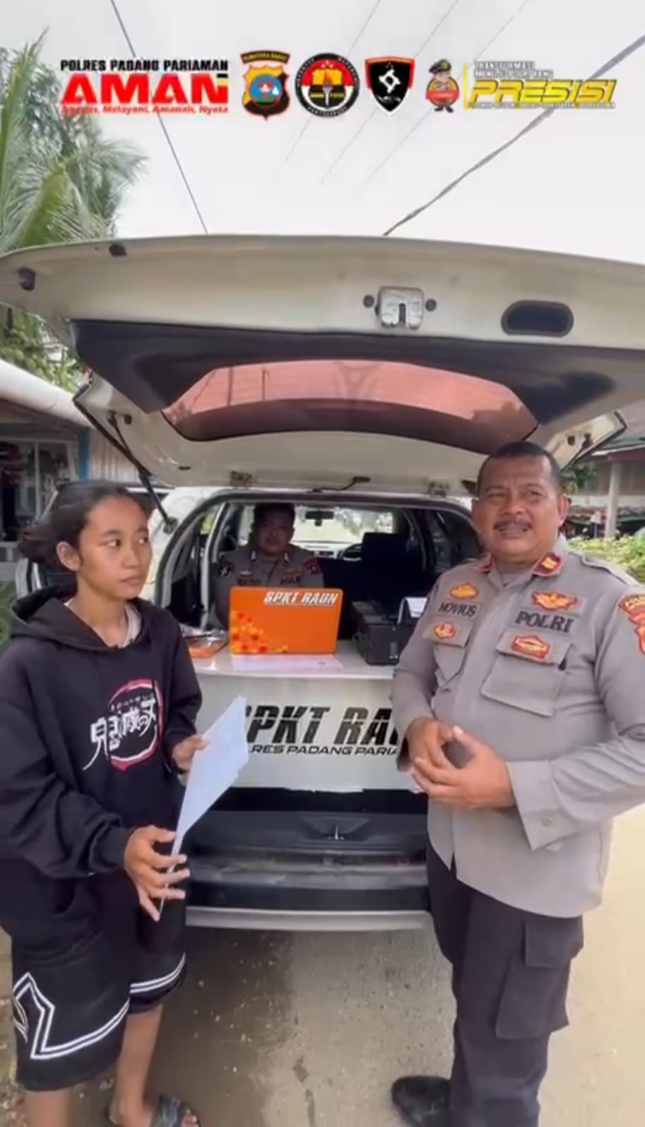 Polres Padang Pariaman Permudah Layanan Melalui SPKT Raun untuk Bantu Korban Bencana Urus Surat Kehilangan