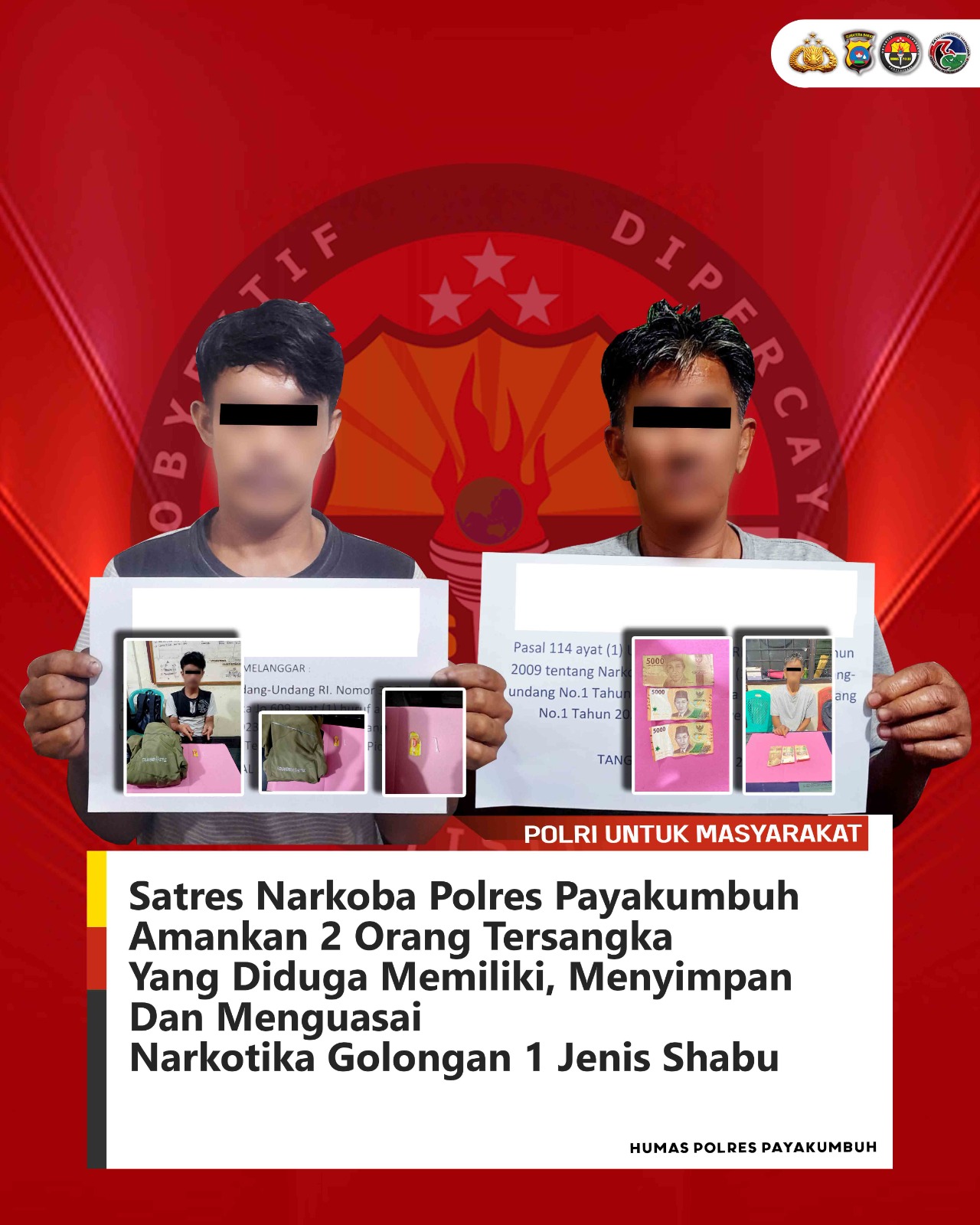 Dua Pelaku Tindak Pidana Narkotika Lintas Generasi Diringkus Buser Polres Payakumbuh