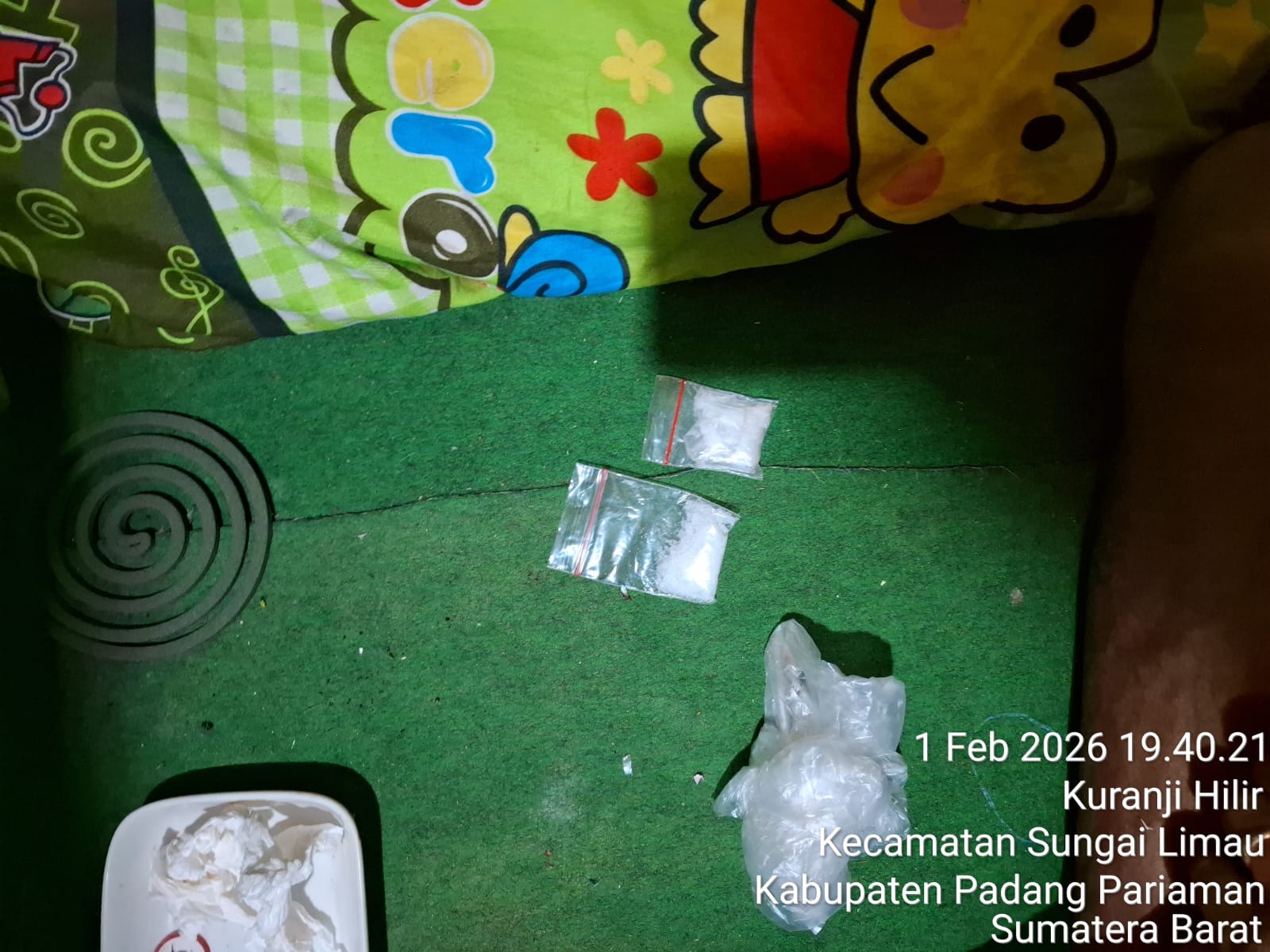Polres Pariaman Kembali Ungkap Peredaran Narkotika Jenis Sabu di Sungai Limau.