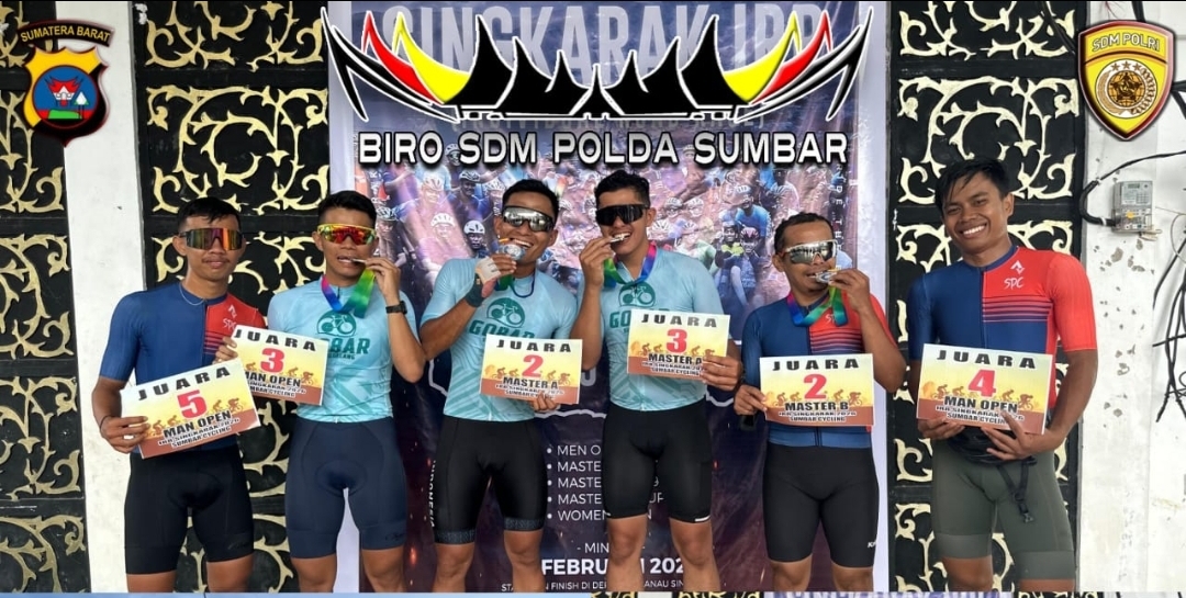 Tim Sepeda ‘Gobar Singgalang’ Polda Sumbar Borong Juara di Singkarak Individual Road Race 2026