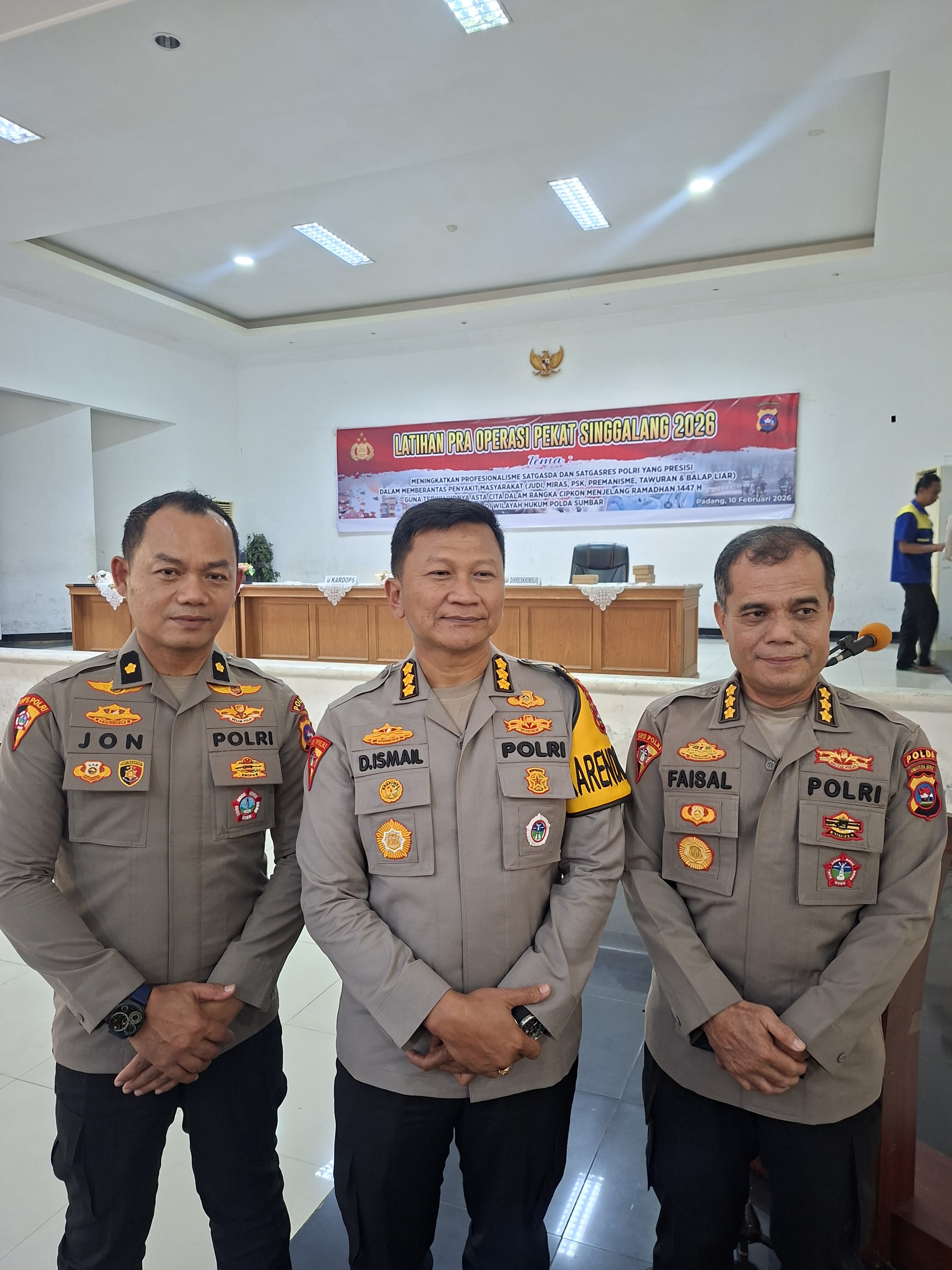 Polda Sumbar Gelar Lat Pra Ops Pekat Singgalang 2026, Sasar Judi hingga Tawuran Jelang Ramadan