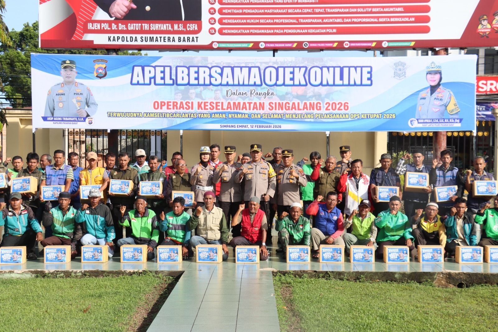 Operasi Keselamatan Singgalang 2026, Polres Pasaman Barat Gelar Apel Bersama Ojek Online